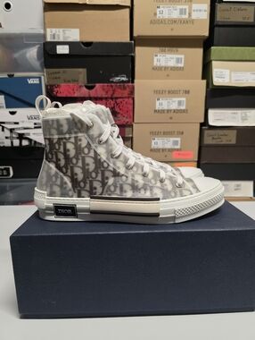 Dior Men's B23 Oblique Floral Hi Top Sneakers, Canvas/Mesh, Size 12